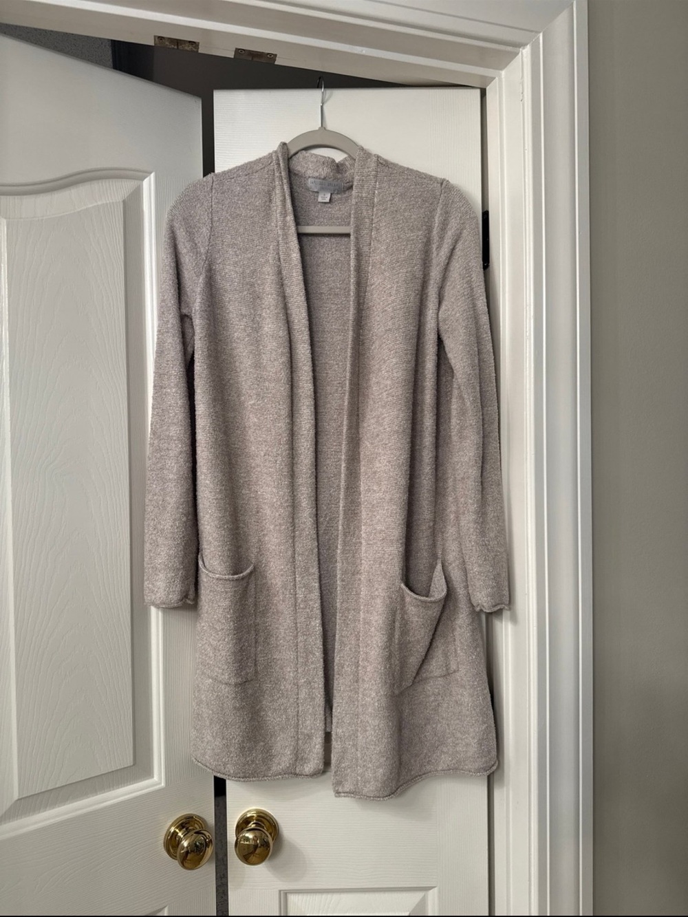 Barefoot Dreams Open-Front Long Cardigan - Taupe Gray